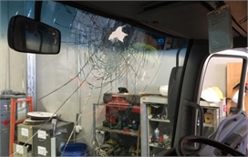 Damaged Truck Windscreen